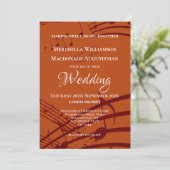Burnt モダン Orange Music Notesの結婚機能 招待状 (スタンド正面)