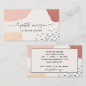 Burnt モダン Orange Pinkシグネチャ・スクリプト  名刺 (正面/裏面)