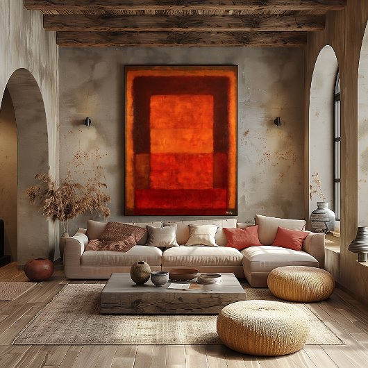 Burnt Ember Color Field Abstract Modern Art ポスター