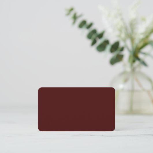 Burnt Maroon Rounded Corner Business Card 名刺 (スタンド正面)