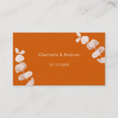 Burnt Orangeの応答結婚サイトQRコードRSVP エンクロージャーカード (正面)