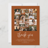 Burnt Orangeの結婚Photo Collageサンキューカード サンキューカード (正面)