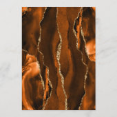 Burnt Orange金ゴールドAgateスクリプ結婚ト メニュー (裏面)