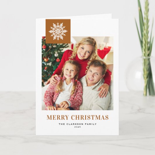 burnt orange 不思議な雪の結晶の写真 クリスマス (正面)