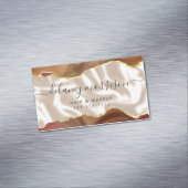 Burnt Orange Agate Gold Glitter Ivory Luxury マグネット名刺 (インサイチュ)