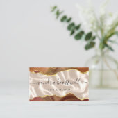 Burnt Orange Agate Ivory Silk Stylist Appointment 名刺 (スタンド正面)