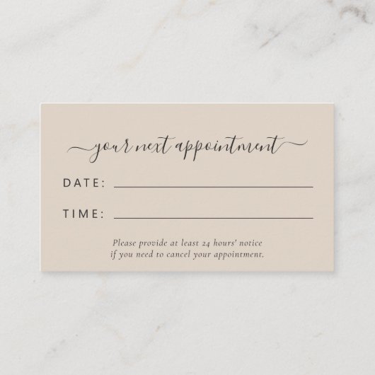 Burnt Orange Agate Ivory Silk Stylist Appointment 名刺 (裏面)