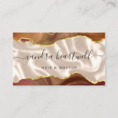 Burnt Orange Agate Ivory Silk Stylist Appointment 名刺 (正面)