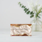Burnt Orange Agate Ivory Silk Stylist Appointment 名刺 (スタンド正面)