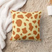 Burnt Orange and Light Yellow Cow Print Decorative クッション (ブランケット)