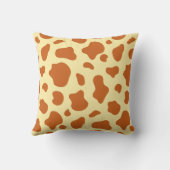 Burnt Orange and Light Yellow Cow Print Decorative クッション (裏面)