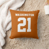 Burnt Orange and White Double-Sided Sports Jersey クッション (ブランケット)