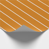 Burnt Orange and White Stripe Wrapping Paper ラッピングペーパー (角)