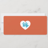 Burnt Orange & Aqua Blue Boarding Pass Wedding 招待状 (裏面)