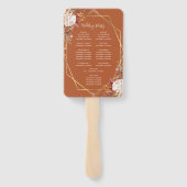 Burnt Orange Autumn Floral Wedding Program ハンドファン (裏面)