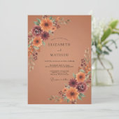  burnt orange autumn wedding 招待状 (スタンド正面)