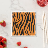 Burnt Orange& Black Tiger Stripes Animal Print スタンダードカクテルナプキン (インサイチュ)