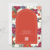 Burnt Orange Boho Chic Floral Save the Date 招待状 (裏面)