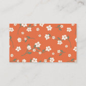  Burnt Orange Boho Floral Script Interior Designer 名刺 (裏面)