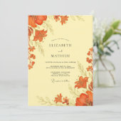 Burnt Orange Botanical Autumn Wedding 招待状 (スタンド正面)