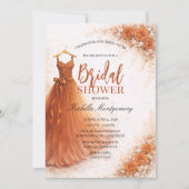 Burnt Orange Bridesmaid Dress Bridal Shower 招待状 (正面)