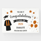 Burnt Orange Congratulations Graduation 横断幕 (横)