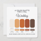 Burnt Orange Deep Rust Fall Wedding Palette Card 招待状 (裏面)