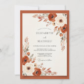 Burnt Orange Earthy Botanical Wedding 招待状 (正面)