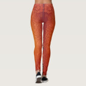 Burnt orange floral patterns AI art  レギンス (裏面)