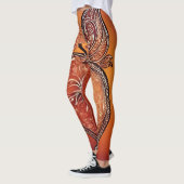 Burnt orange floral patterns AI art  レギンス (左)