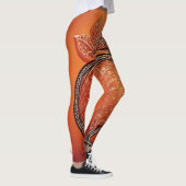 Burnt orange floral patterns AI art  レギンス (右)