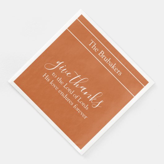 Burnt Orange Give Thanks Personalized Thanksgiving (コーナー)