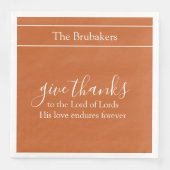 Burnt Orange Give Thanks Personalized Thanksgiving (正面)