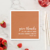 Burnt Orange Give Thanks Script Thanksgiving スタンダードランチョンナプキン (インサイチュ)