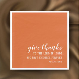 Burnt Orange Give Thanks Script Thanksgiving スタンダードランチョンナプキン