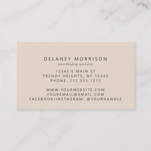 Burnt Orange Gold Agate Ivory Luxury Microblading 名刺 (裏面)