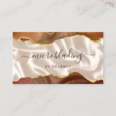 Burnt Orange Gold Agate Ivory Luxury Microblading 名刺 (正面)