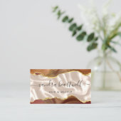Burnt Orange Gold Agate Ivory Luxury Stylist 名刺 (スタンド正面)