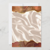 Burnt Orange Gold Agate Ivory Silk Wedding 招待状 (裏面)