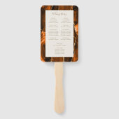 Burnt Orange Gold Agate Ivory Wedding Program ハンドファン (裏面)
