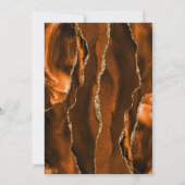 Burnt Orange Gold Agate Marble Save the Date Card 招待状 (裏面)