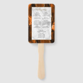 Burnt Orange Gold Agate Marble Wedding Program ハンドファン (裏面)