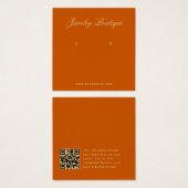 Burnt Orange & Gold Boutique Earring Display Card (正面&裏面)