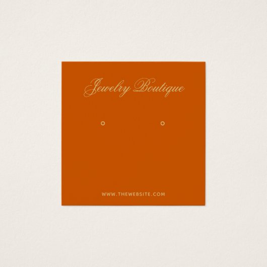Burnt Orange & Gold Boutique Earring Display Card (正面)