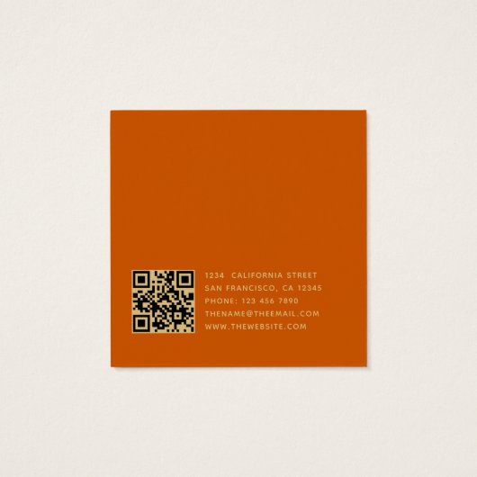 Burnt Orange & Gold Boutique Earring Display Card (裏面)