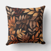 Burnt Orange Golden Yellow Brown Leaves Autumn クッション (裏面)
