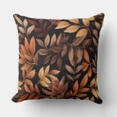 Burnt Orange Golden Yellow Brown Leaves Autumn クッション (正面)
