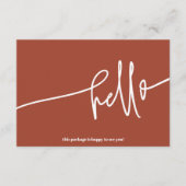  Burnt Orange Hello Thank You Order Small Business エンクロージャーカード (正面)