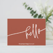 Burnt Orange Hello Thank You Order Small Business エンクロージャーカード (スタンド正面)