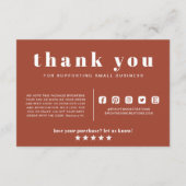  Burnt Orange Hello Thank You Order Small Business エンクロージャーカード (裏面)